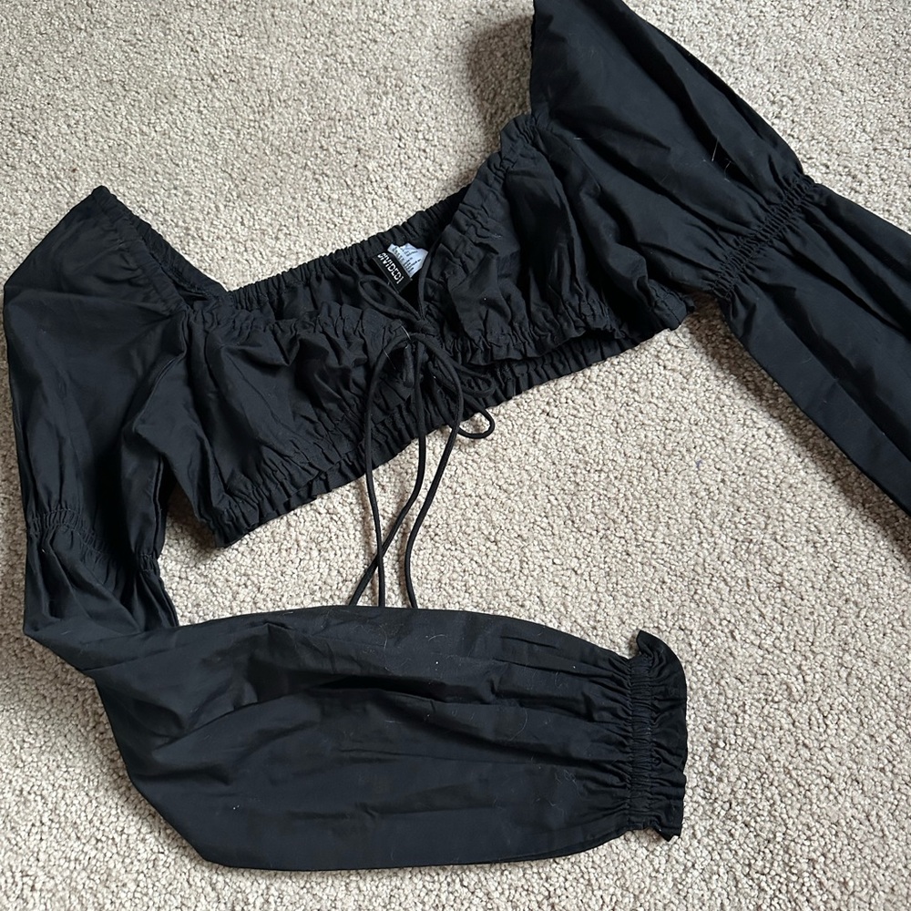 Black peasant-style top for festival or concert!